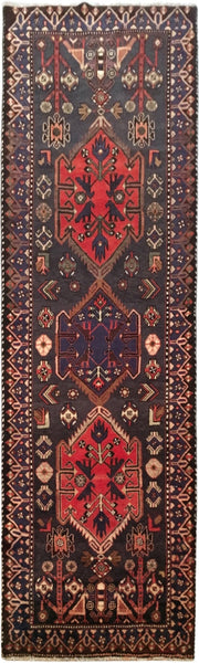 3' x 10' Multi Color Persian Hamadan Rug