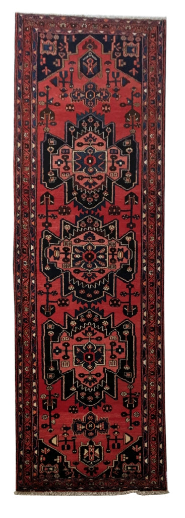 4' x 10' Rust Red Persian Hamadan Rug