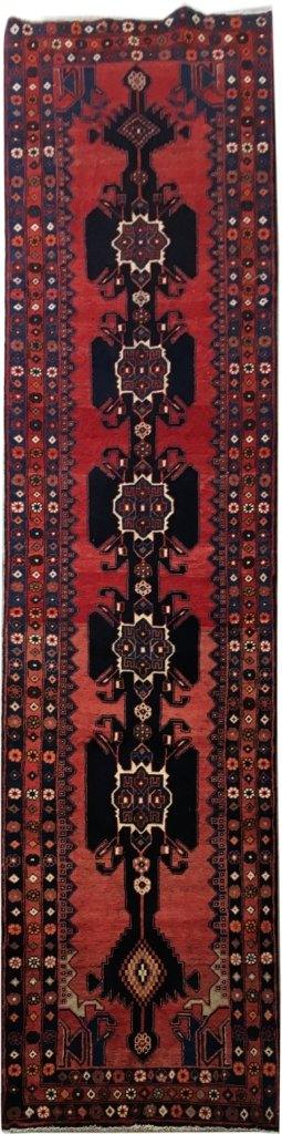 4x14 Authentic Hand-knotted Persian Hamadan Rug - Iran - bestrugplace