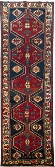 3x14 Authentic Hand-knotted Persian Hamadan Rug - Iran - bestrugplace