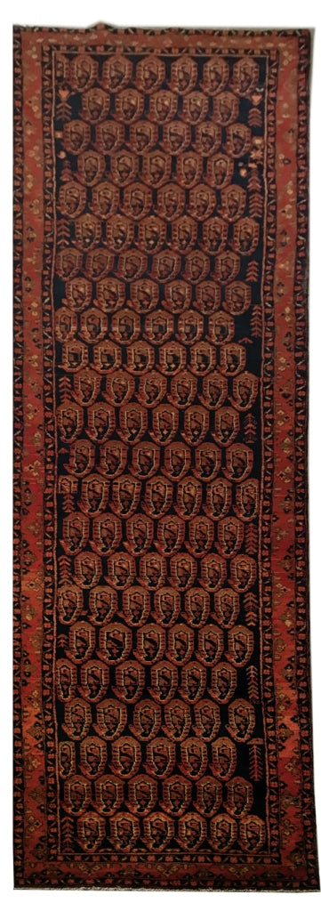 4' x 17' Brown Rust Persian Hamadan Rug