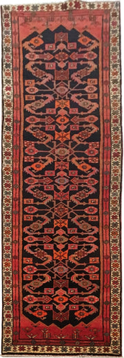 3' x 13' Black Persian Hamadan Rug