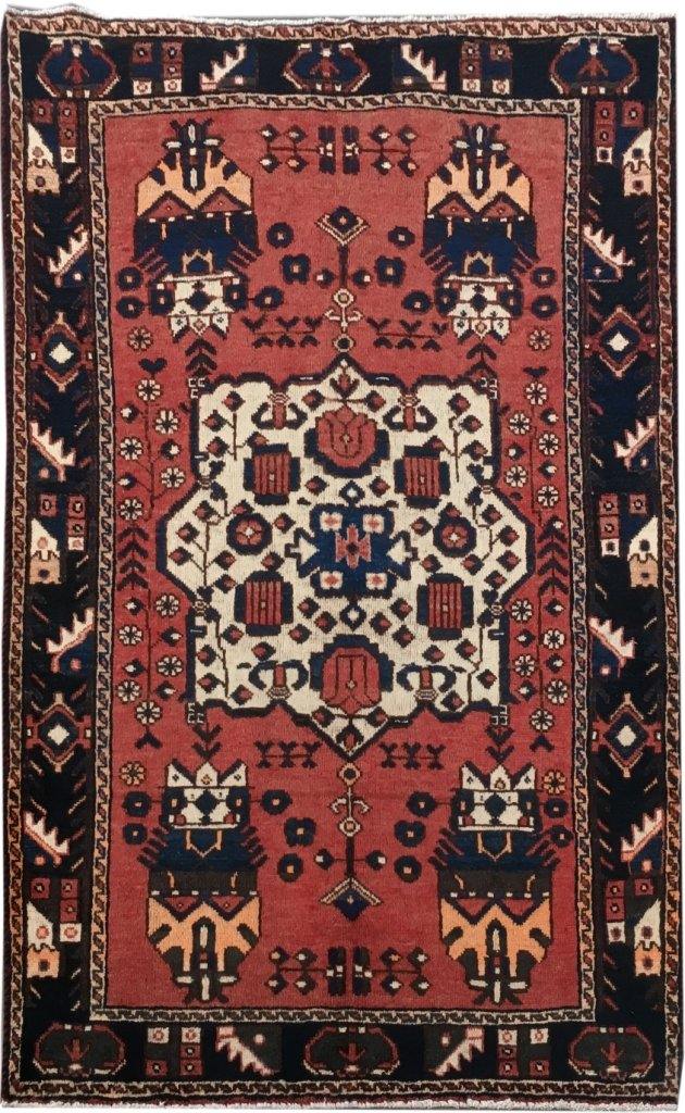 4x7 Authentic Hand-knotted Persian Hamadan Rug - Iran - bestrugplace