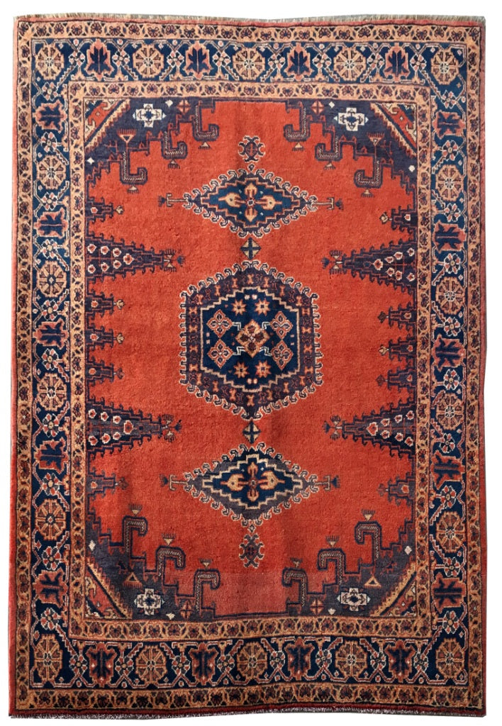 6' x 8' Orange Persian Vis Rug