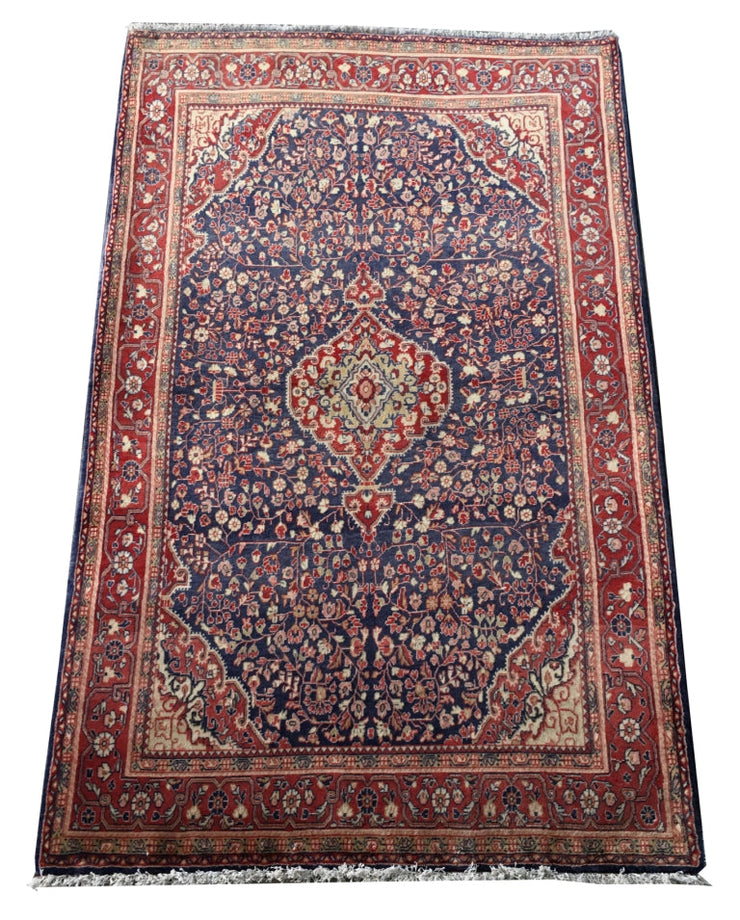 4' x 7' Navy Blue Persian Jozan Rug