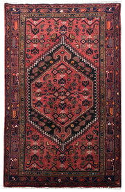 4' x 7' Red Persian Zanjan Rug