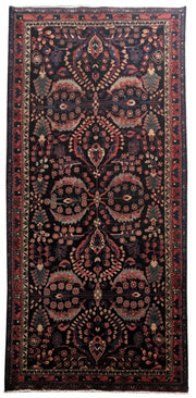 5' x 10' Black Persian Hamadan Rug