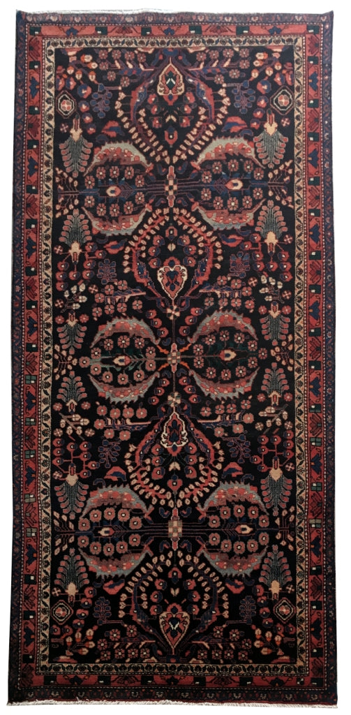 5' x 10' Black Persian Hamadan Rug