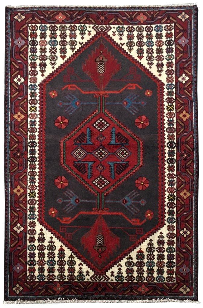 4x7 Authentic Hand-knotted Persian Hamadan Rug - Iran - bestrugplace