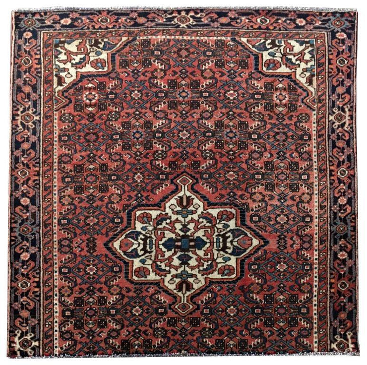 4.7 x 4.7 SQUARE Persian Hamadan Bijar Rug - Iran - bestrugplace