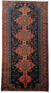 5' x 9' Copper Orange Persian Hamadan Rug