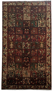 6' x 10' Dark Maroon Persian Bakhtiari Rug