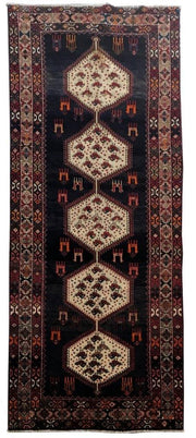 4x10 Authentic Hand-knotted Persian Hamadan Rug - Iran - bestrugplace