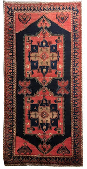 5' x 11' Orange Red Persian Hamadan Rug