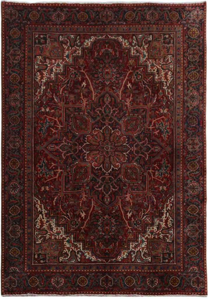 7' x 10' Maroon Persian Kashan Rug