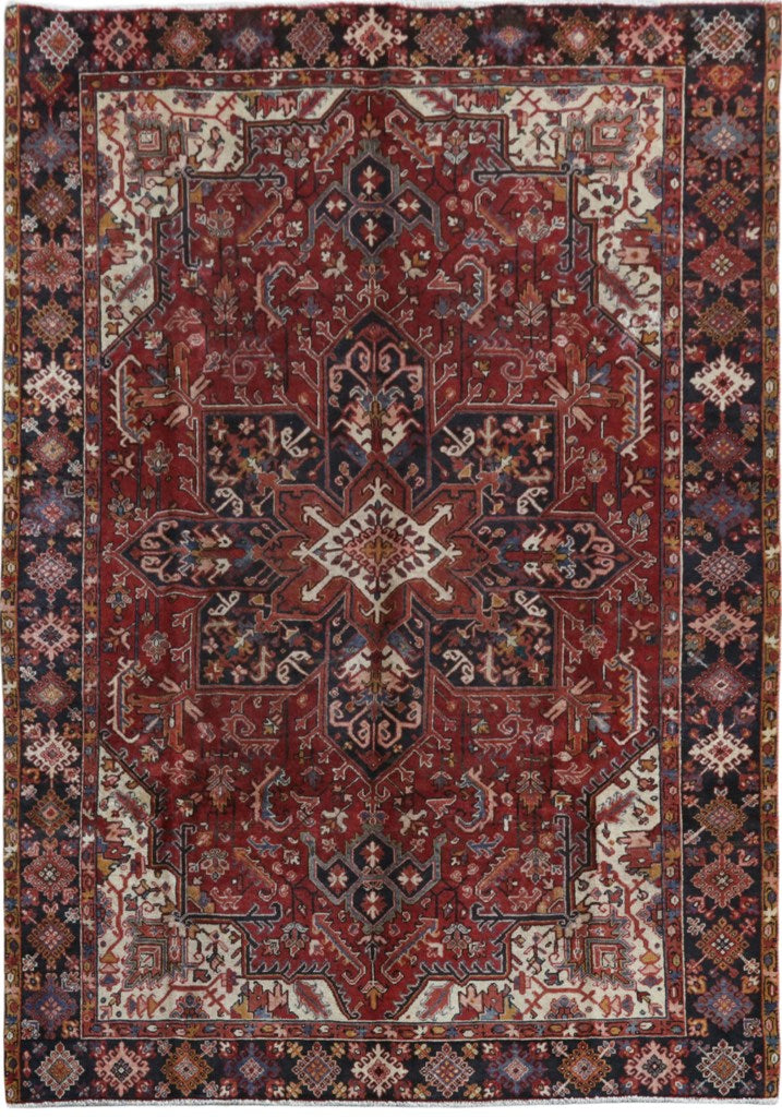 8' x 11' Salmon Red Persian Heriz Rug