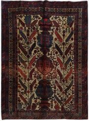 7' x 10' Ivory Persian Sirjan Rug