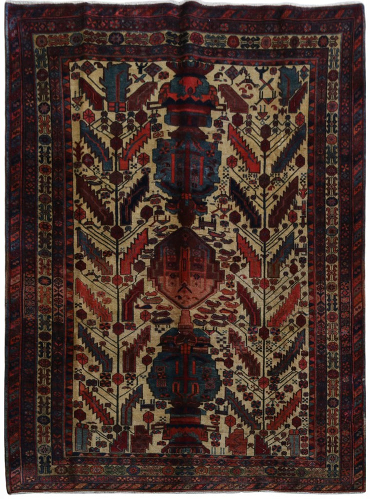 7' x 10' Ivory Persian Sirjan Rug