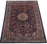 7' x 10' Blue Persian Sarouk Rug