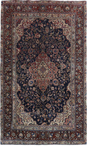 6' x 11' Navy Blue Persian Hamadan Rug