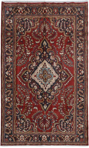 7' x 11' Wine Red Persian Hamadan Rug