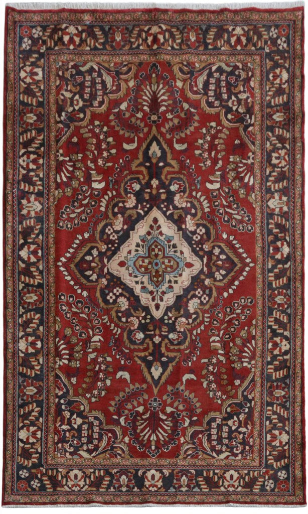 7' x 11' Wine Red Persian Hamadan Rug