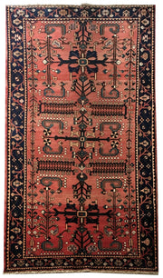 6' x 10' Light Red Persian Hamadan Rug