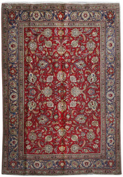 8' x 11' Red Persian Tabriz Rug