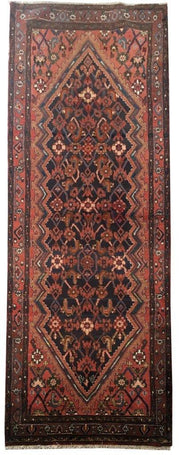 4x11 Authentic Hand-knotted Persian Hamadan Rug - Iran - bestrugplace