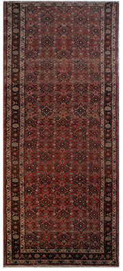 3' x 11' Maroon Persian Hamadan Rug