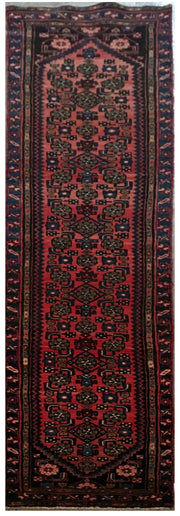 3' x 13' Brownish Red Persian Hamadan Rug