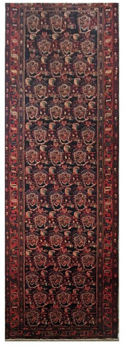 4x16 Authentic Hand-knotted Persian Hamadan Rug - Iran - bestrugplace