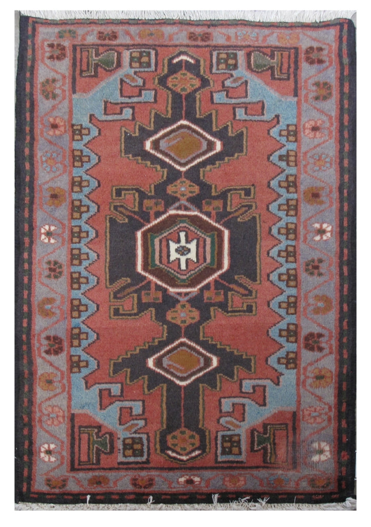 2' x 4' Red Persian Hamadan Rug