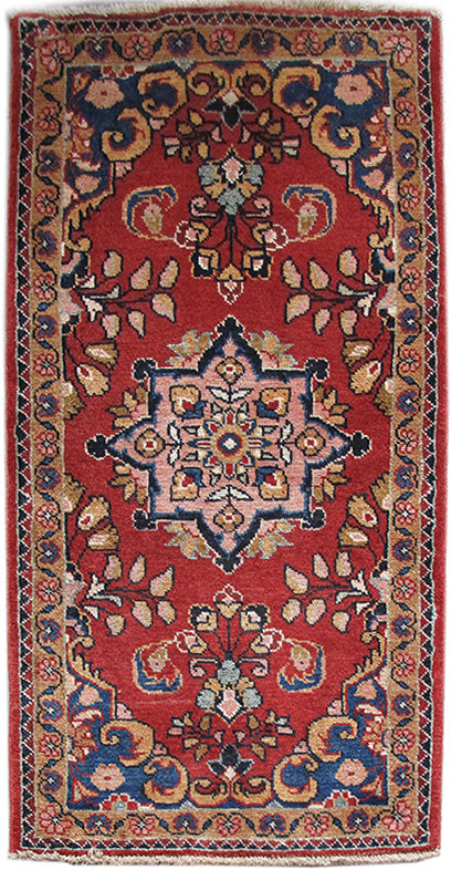 2' x 4' Red Persian Hamadan Rug