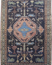 2' x 4' Navy Blue Persian Hamadan Rug