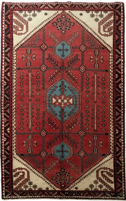 5' x 9' Red Persian Hamadan Rug