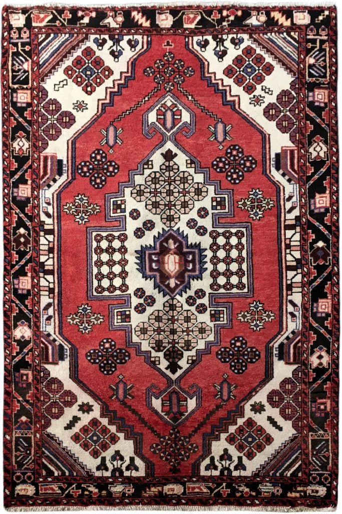 4' x 7' Red Persian Hamadan Rug