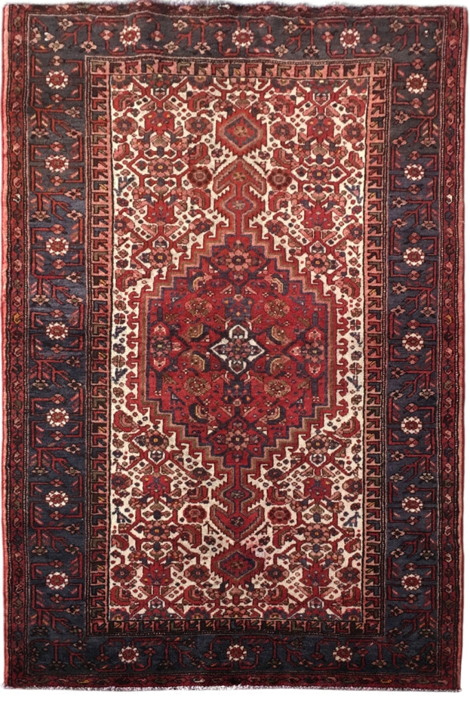 4' x 6' Red Persian Zanjan Rug