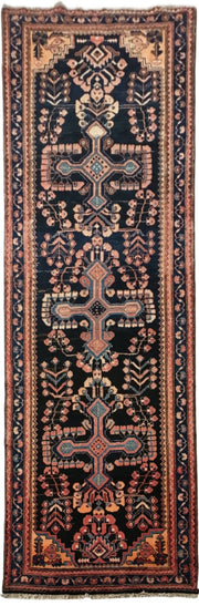 4' x 10' Black Persian Hamadan Rug