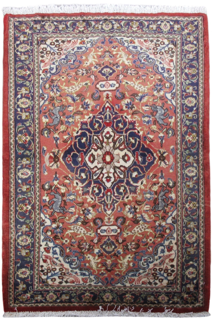 3' x 4' Red Persian Ghom Rug