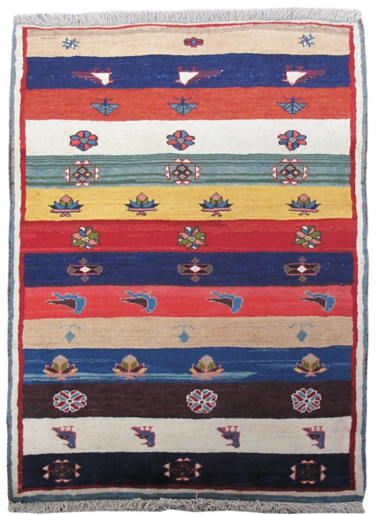 3' x 4' Multi-Color Persian Gabbeh Rug