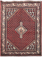 3' x 3' Red Persian Hamadan Rug