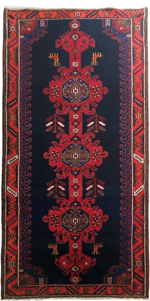 5' x 11' Brick Red Persian Hamadan Rug