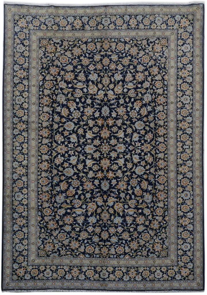 9' x 13' Blue Zodiac Persian Signed Kashan Rug