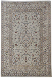 7' x 10' Heathered Grey Persian Signed Kashan Rug