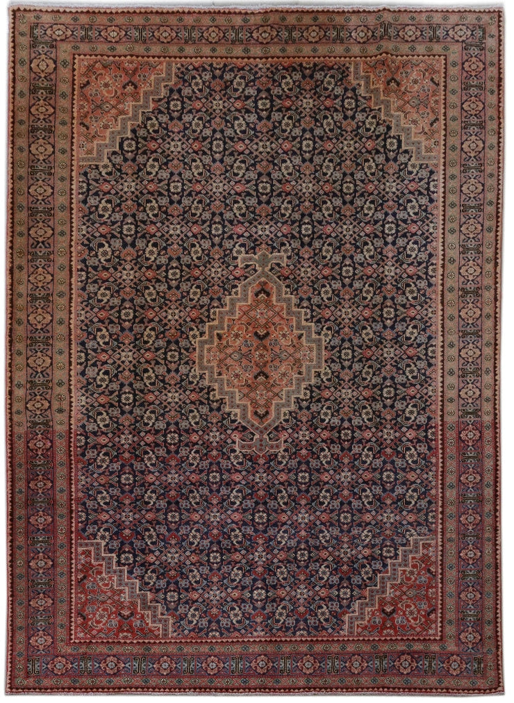 7' x 11' Navy Blue Persian Ardebil Rug