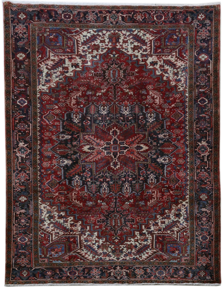 8' x 11' Rust Red Persian Heriz Rug