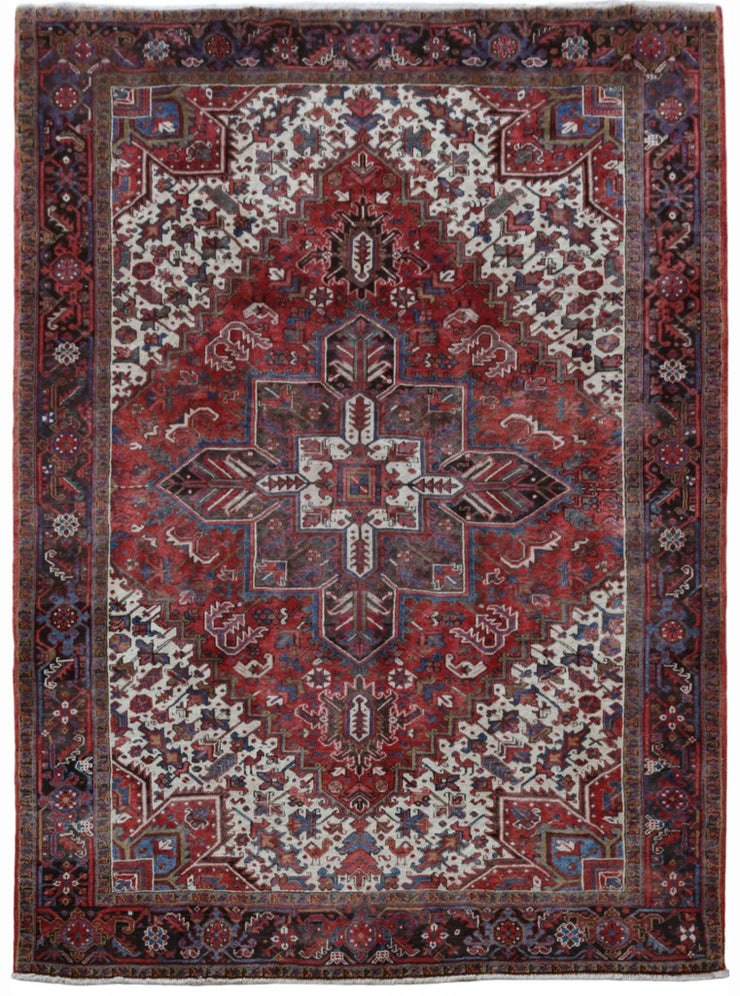 8' x 11' Pale Red Persian Heriz Rug