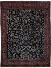 10' x 13'  Midnight Blue Persian SIGNED Kashmar Rug