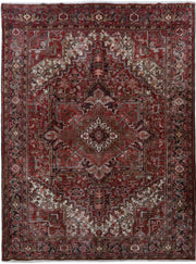 8' x 11' Coral Red Persian Heriz Rug